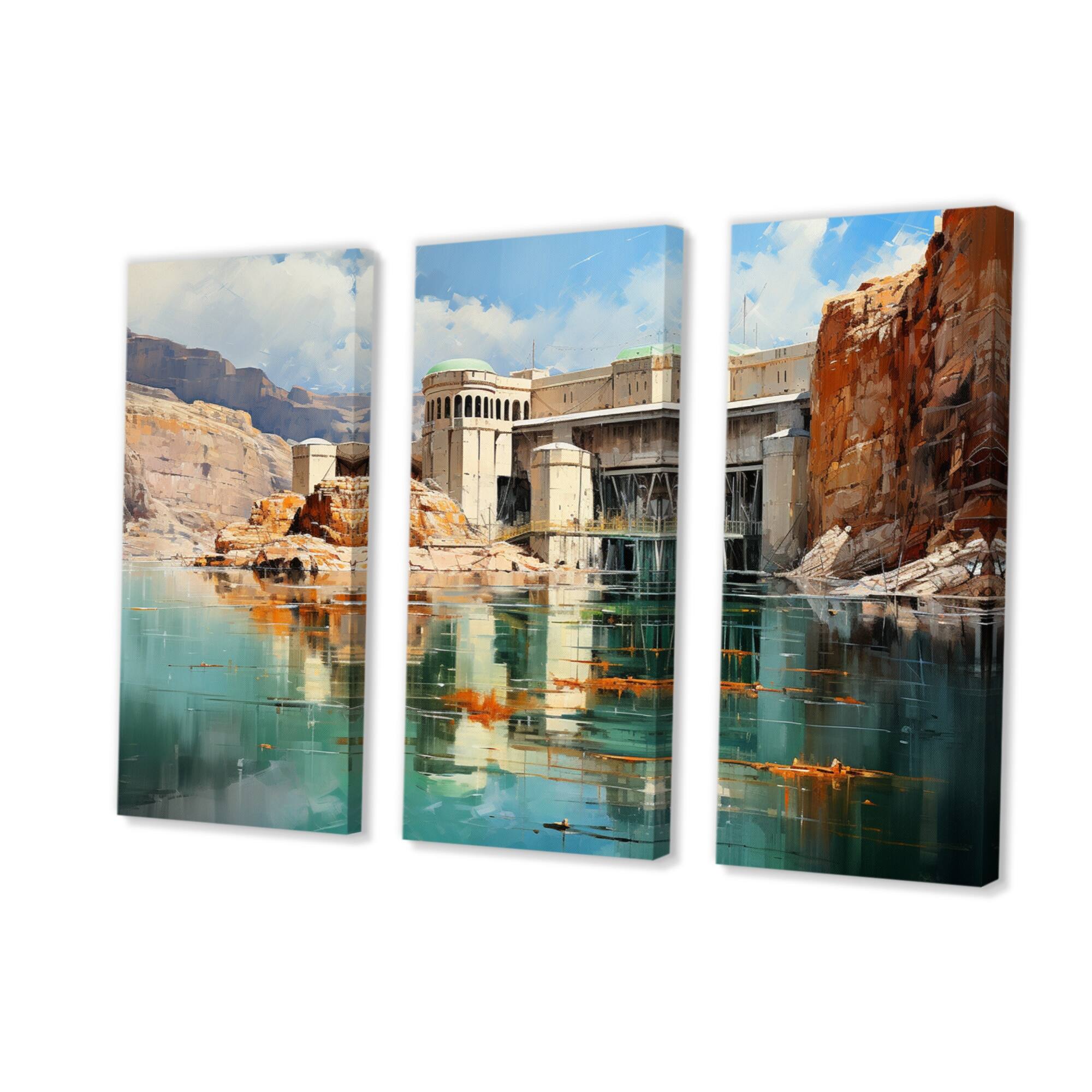Designart "Hoover Dam Nevada Arizona I" Dams Wall Decor Set Bed Bath